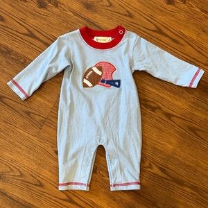 Baby Luigi Light Blue and Red Football Romper